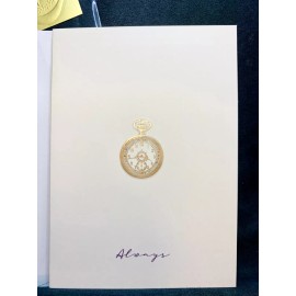 Unbranded Anniversary Love Card Beautiful Gold Gilded Timepiece Always