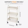 DUMOS 3 Tiers Rolling Metal Cart Shelf Utility Storage Organizer