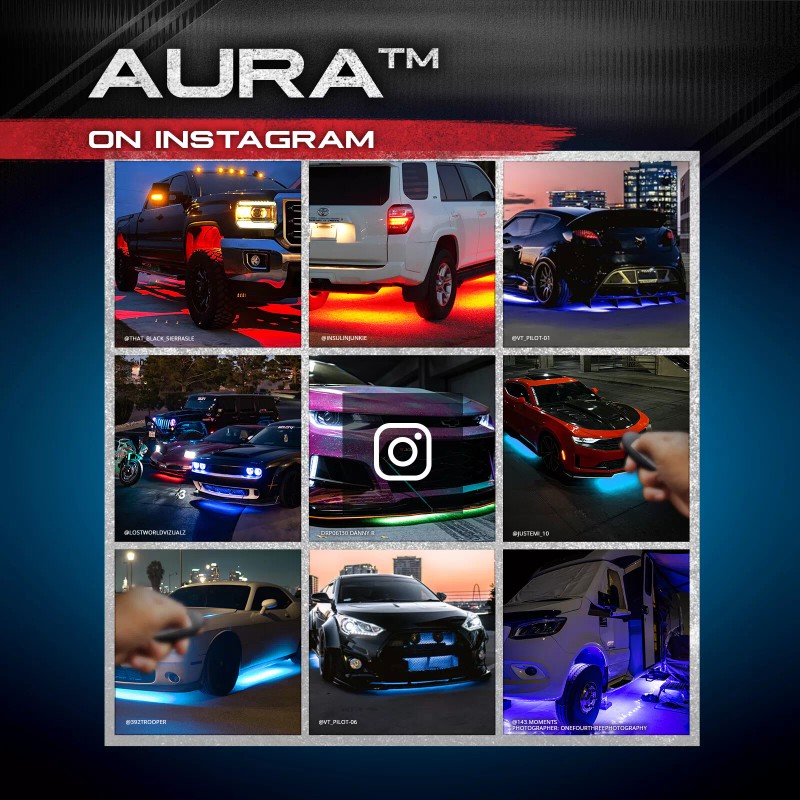 OPT7 Aura All-Color LED Underglow Car Lighting Kit with SoundSync