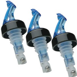 1/4 oz Blue (PP-CLD-FT-14B-3PK) Measured Liqour Pourer - Precision Pour Liquor & Wine Bottle Pour Spout - (3 Pk) 100% USA Made - Pour The Perfect Cocktail with Our No Leak Bottle Spouts, Size 0.25 oz