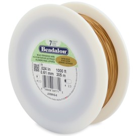 Beadalon - Alambre de 7 hebras (0,61 mm, 305 m), Color Dorado Satinado