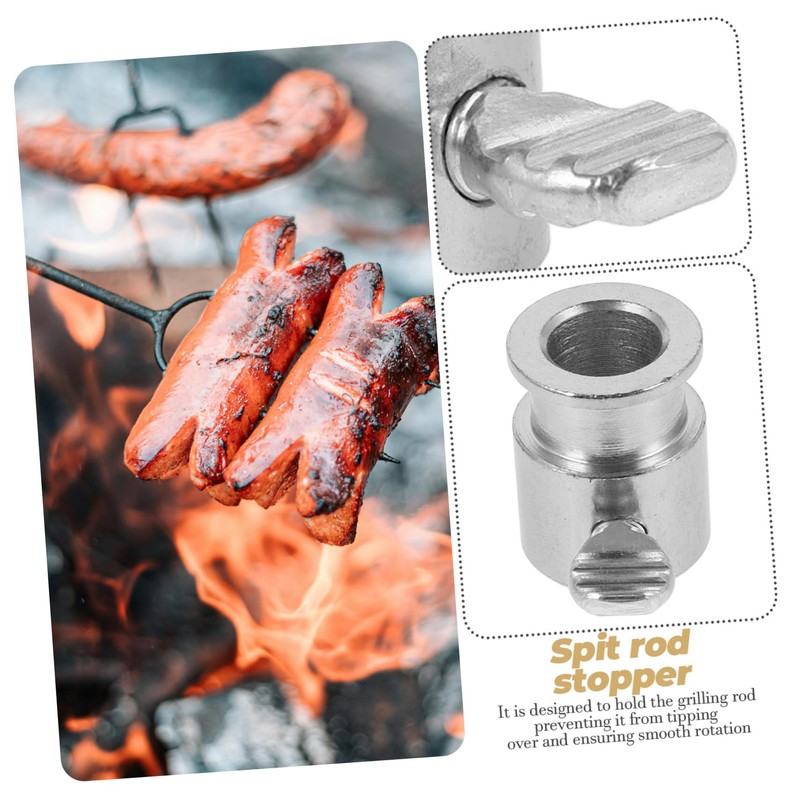 SUPVOX Barbecue Grill Rotisserie Bushing Rod Stopper Grilling Rod Stop