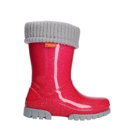 Demar Children´s Lined Wellington Boots Stormer Lux (Twister Lux) - Pink with glitter, size: 20/21 EU