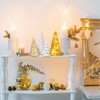 4 Pack Christmas Tree Table Decoration Gold Glass Ceramic Glitter