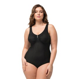 Ulla Popken Women's Bodyforming Bodysuit, black