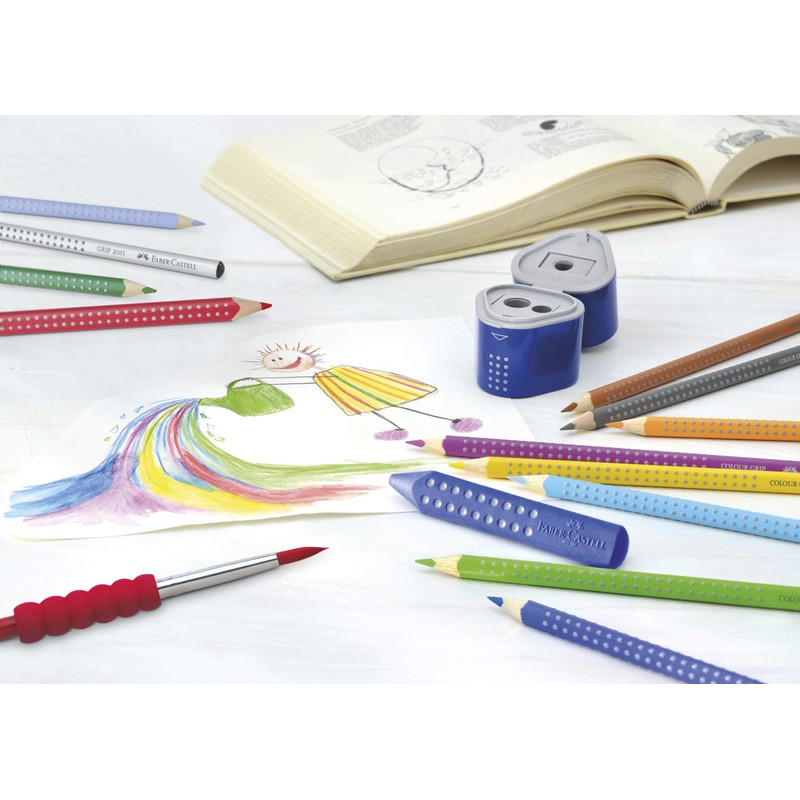 Faber-Castell Colour Grip Coloured Pencils 112413, Pack of 12 with
