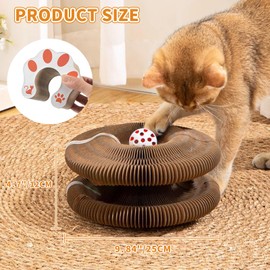 COSOWO Kitty Kurlz Magic Twist Cat Toy, Collapsible & Double-Sided Infinity Design Kitten Scratching Pad, Eco-Friendly Cardboard, Long-Lasting Interactive Play Toy for Indoor Kittens, 2 Pack