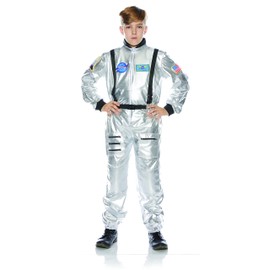 UNDERWRAPS Kid's Children's Astronaut Jumpsuit Costume - Silver Childrens Costume, Silver, Medium