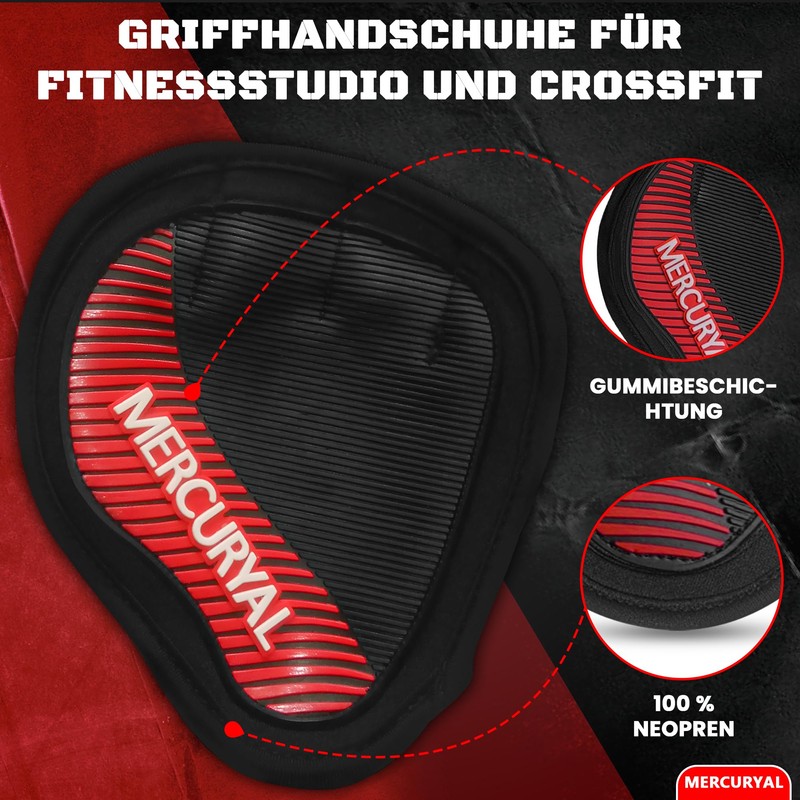 MERCURYAL Pack of 2 Fitness Grip Pads, Grip Pads for