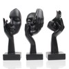 Suerhatcon 3 Piece Abstract Face Statues for Home Decor, Thinker