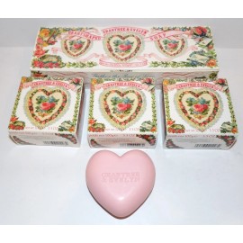 Crabtree & Evelyn 1991 SET (3) CRABTREE & EVELYN 3.5 OZ SCENTED PINK HEART SHAPED SOAP BARS IN BOX