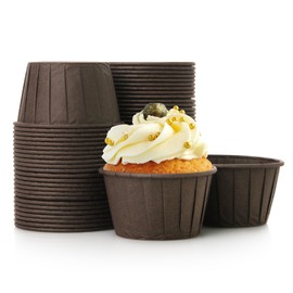 Volein Paper Muffin Cases Pack of 50 Cupcake Moulds for Birthday/Party/Wedding (Coffee)