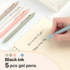 NUSIGN Gel Pens, 5 Pcs 0.5mm Retractable Quick Dry Black