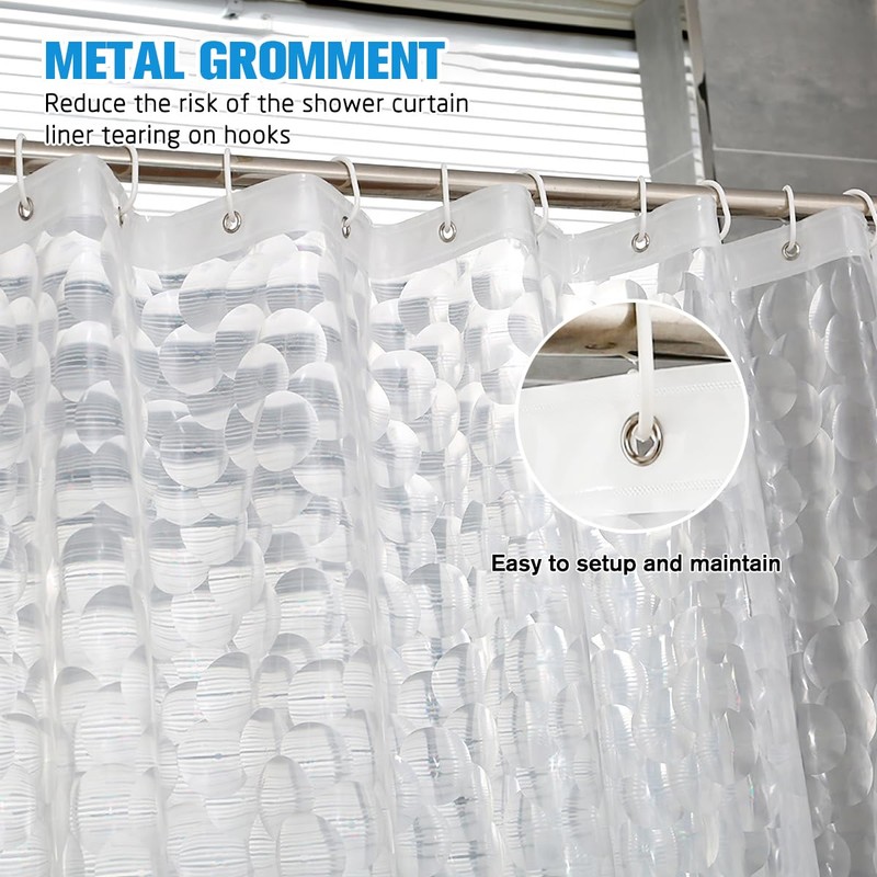zokyer Clawfoot Tub Shower Curtain Wrap Around Round 180x70 Inch
