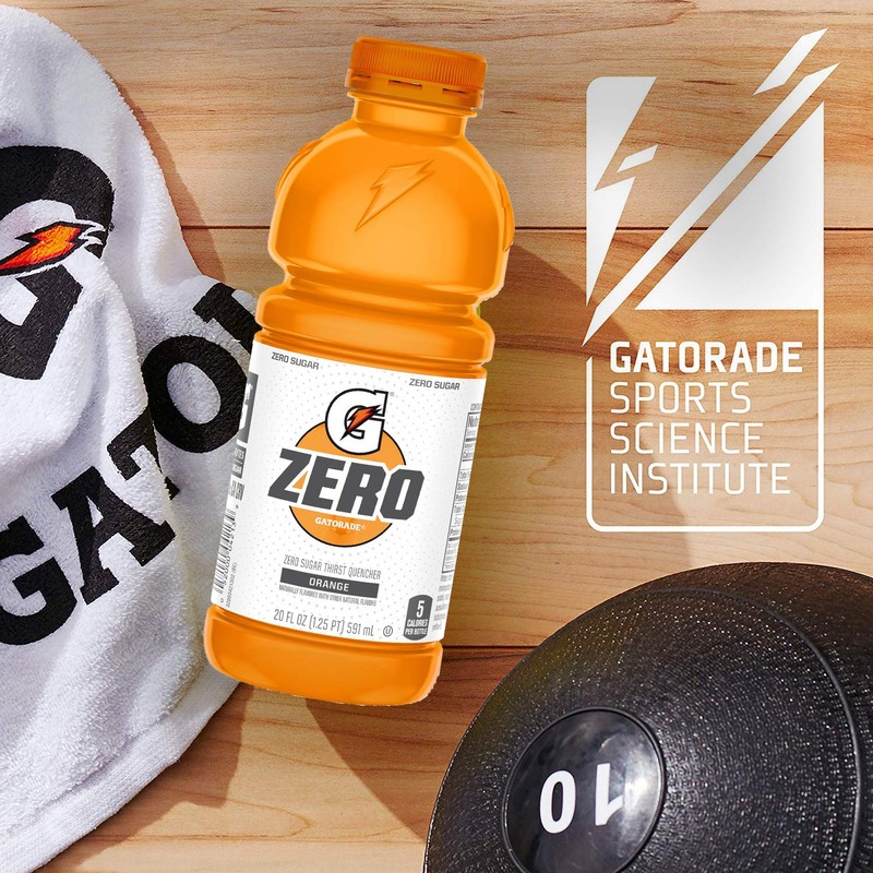 Gatorade Zero Sugar Thirst Quencher Bottles , Orange, 12 Ounce