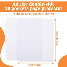 50 Pack Protective Photo Slide Pages Holds 20 Slides Top Loading Photo Page Sleeves for 3 Ring Binder Holds 1000 2 x 2 Inch Photos Clear Archival Slide Storage Album Refill Preservers