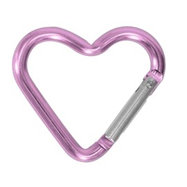 Cute Heart Shaped Carabiner Clip Aluminum Alloy Keychain, Small Carabiner Clip, Spring Snap Key Chain Clips Camping Backpack Clips Heavy Duty Carabiner Lightweight Aluminum Alloy Keychain (Pink)