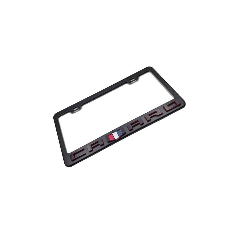 1Pc Camaro 3D Emblem Black Stainless License Plate Frame Rust