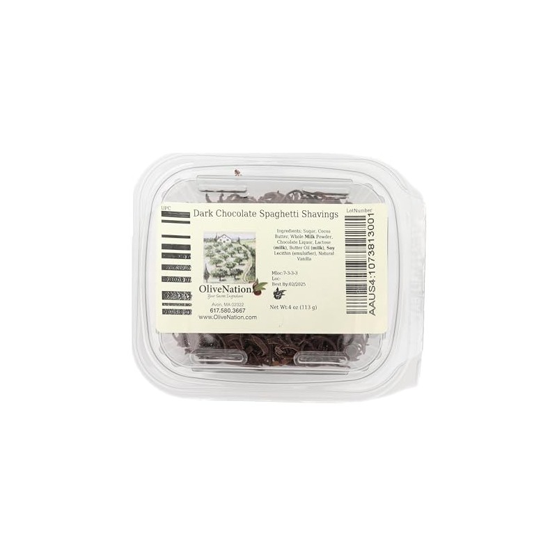 Dark Chocolate Spaghetti Curls, OliveNation Dark Chocolate Spaghetti Shavings for