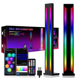 MIWATT Metal Aluminium Housing, TV Backlight, Gaming Lamp Works RGB Ambient Smart Sync with Music and App Control for Gaming, Decoration, PC, TV, Room Decoration (Black)