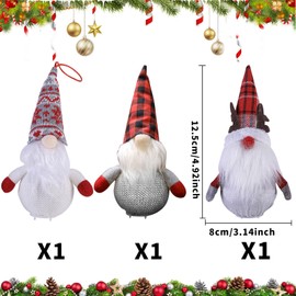 Christmas Gnome, 3 Pieces Christmas Gnome, Santa Gnome, LED Santa Decoration, Christmas Gnome Decorative Figure, Illuminated, LED Santa Claus Christmas Decoration, American