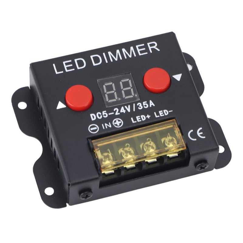 LED Light Strip Dimmer DC 5‑24V 35A PWM Dimming Controller