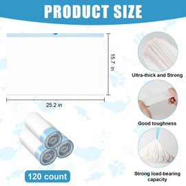 60Pcs Self-Cleaning Cat Litter Box Bags, 3Rolls Drawstring Trash Bag Electric Automatic Cat Litter Box Self-Cleaning Liners Receptacles Bags, Heavy-Duty Extra Thick Compatible with Litter-Robot 3/4