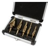 Stark 5-Piece Set SAE Spiral Grooved Step Drill Bit Set,