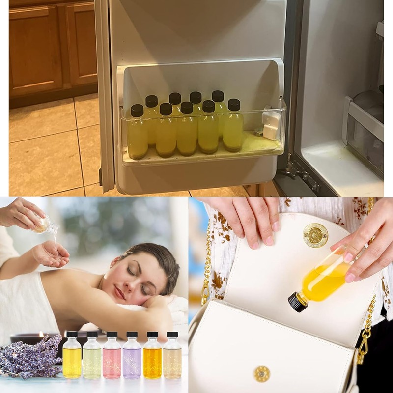 DIDITIME 6 Pack 2 oz Glass Shot Bottles with Caps