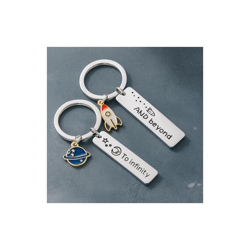 2pcs Couples Keychain– To Infinity and Beyond Keychains Pair with