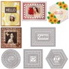 GLOBLELAND Pattern Nested Frames Cutting Dies for DIY Scrapbooking Metal Circle Square Rectangle Hexagon Border Cut Dies Butterfly Die Cuts for Card Making Embossing Photo Album Craft Decor