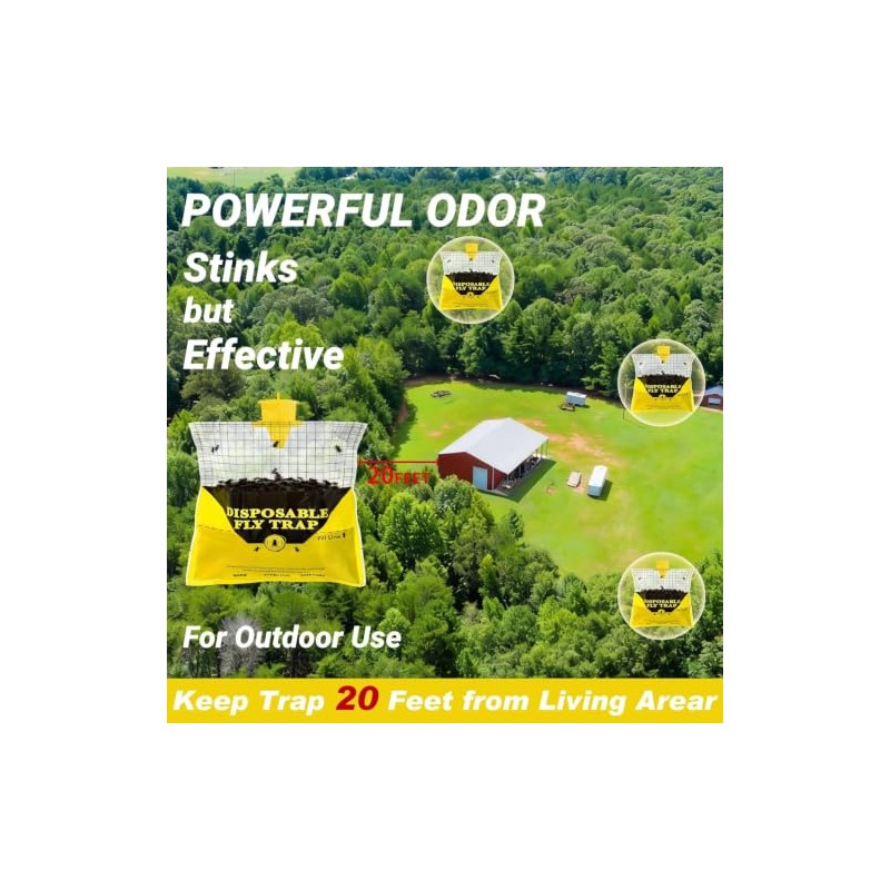 Glovv Outdoor Fly Traps - 6 Pack Disposable Bug Catchers