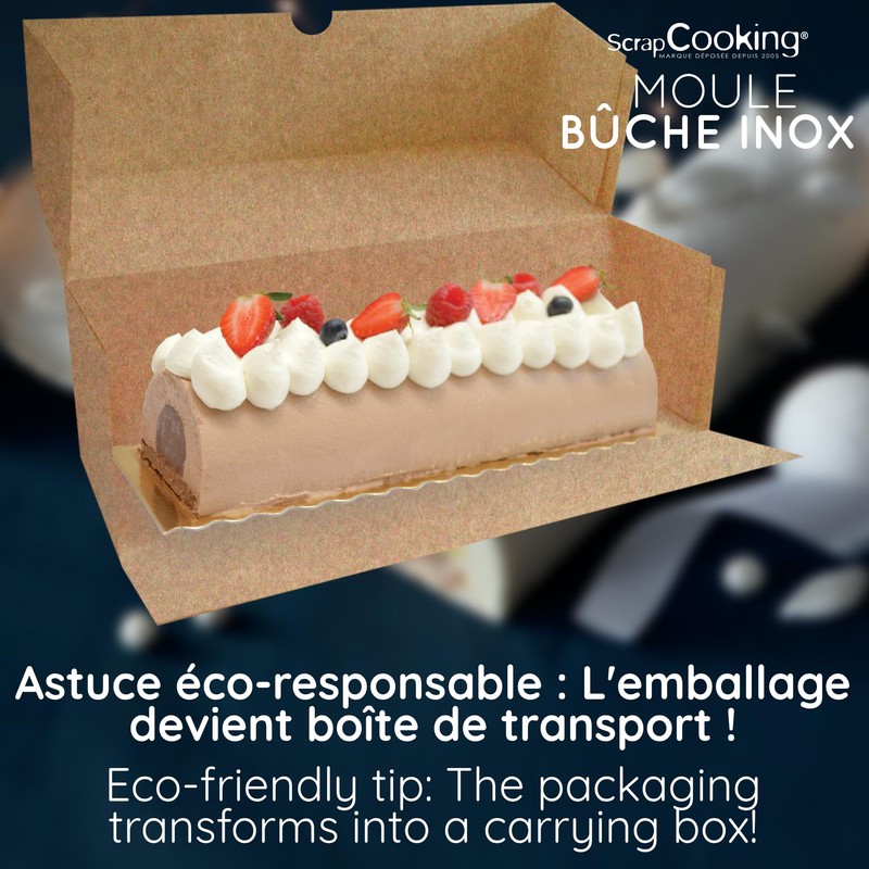 Scrapcooking 1910 Yule Log Mould with Insert Stainless Steel Multi-Coloured