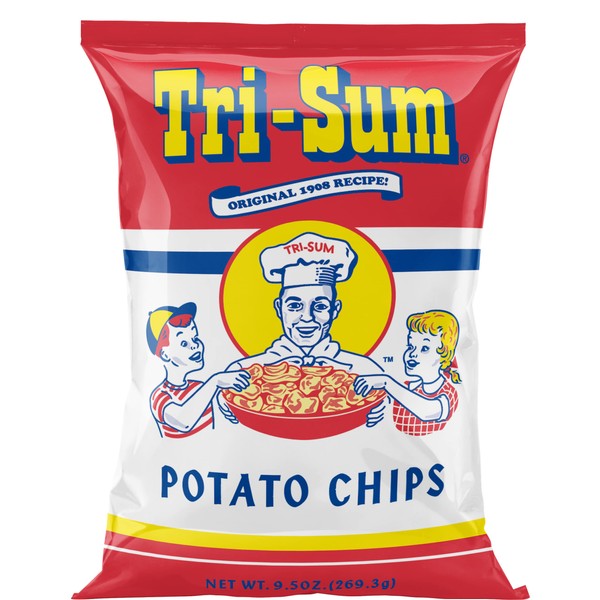 Tri-Sum Original Style Potato Chips, Family Size 8-ounce Bags (Pack of 3)