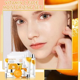 Set De Cuidado Facial, Kit Con Limpiador Facial, Tónico, Contorno De Ojos, Sérum Facial, Jabón, Crema Facial Y 3 Mascarillas, Kit De Viaje Para Mujer (9 Unidades)