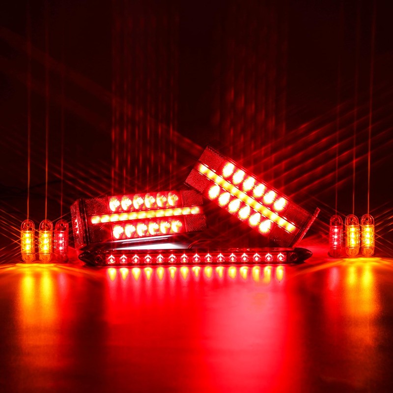 LINKITOM LED Submersible Rectangular Trailer Tail Light Kit, Super Bright