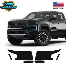 AutoSkinsPro Precut Vinyl Overlay Tint Film Covers for 2022-2025 Frontier Headlights
