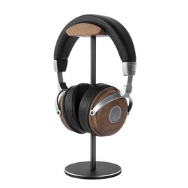 Jcurycke Headphone Stand Headset Holder with Walnut Wood Headrest,Gaming Headset Stand Earphone Stand with Solid Heavy Base for All Headphone Sizes