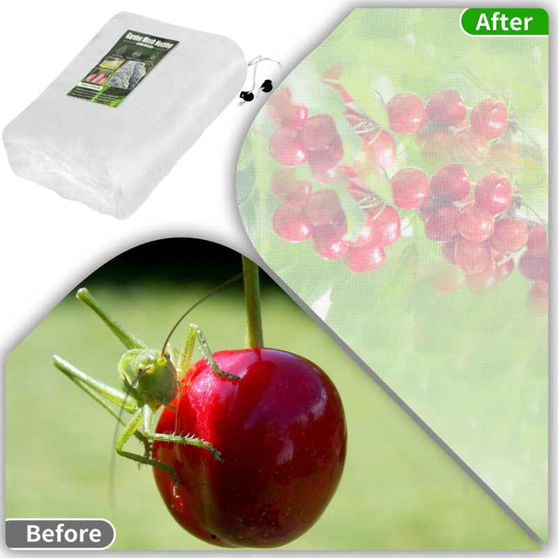 KEOHOLI Large 2 Packs Fruit Tree Netting Bags with Zipper