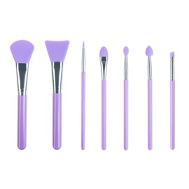LORMAY 7 Pcs Silicone Brush applicator kit for UV Resin Epoxy Art Crafting and Cream Makeup Products (Purple)