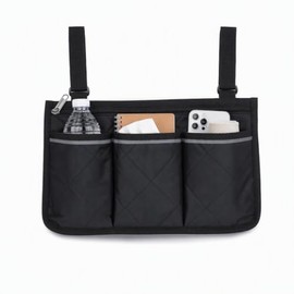 Wheelchair Side Bag,Wheelchair Bags for Back of Chair Practical Storage Solution,Durable Wheelchair Accessory with Adjustable Straps,Reflective Elements that Enhance Visibility During Nighttime Use