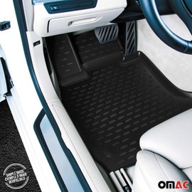 OMAC Floor Mats for Mercedes G Class W463 1999-2018 Car Mats All Weather 3D Custom Fit Rubber Mat Waterproof Odorless TPE Floor Liners Laser Measured Non-Slip (Black)