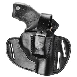 GUN & FLOWER Handmade Leather Holster for S&W J Frame, 38 Special Revolvers Ruger LCR,S&W 442/642, Taurus, Charter, and Other 38 Special Snub Nose Revolvers up to 2.25" Barrel