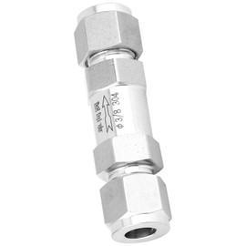 Stainless Steel Check Valve One Way Quick Connect BSPP Female Thread One Way Valve for Water Oil Gas Pipe Connection (304 3/8)