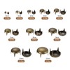 sourcing map 100Pcs Bronze Round Dome Rivets, 10 Sizes Brass