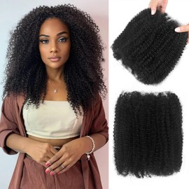 18 Inch Human Afro Kinky Hair Bulk for Twists 2Bundles Afro Kinkys Bulk Human Hair for Dreadlock Extensions Repair Locs Twists and Braids 40 Gram/Bundles 100% RealHair for Locs (Natural Black, 18inch)