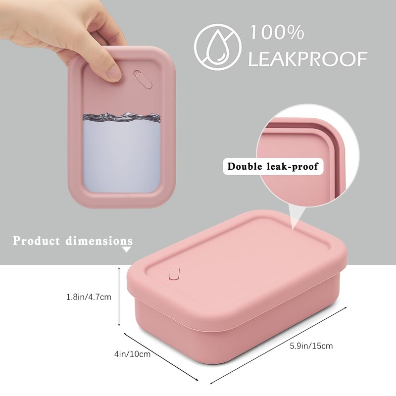 Silicone Enhanced Leakproof Travel Soap Case, Solid Shampoo Bar Holder,Large
