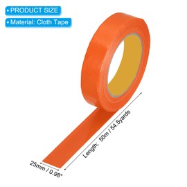 PATIKIL Gaffers Tape 2.5cm x 50 Meters, Waterproof Gaffer Floor Tape No Residue Non-Reflective Easy Tear for Indoor Outdoor Photography Electrical Cord Industrial Use, Orange