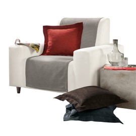 Erwin Müller Armchair and Sofa Protector Chenille Jacquard Light Grey/Black Size 100 x 200 cm