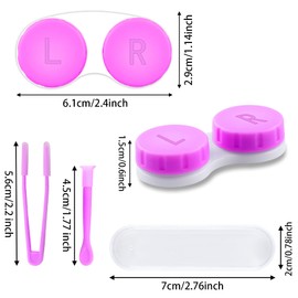 VOCOOL 16 Pcs Portable Contact Lens Tools Set, Inserter/Remover and Tweezer with Soft Tip Mini Eye Contact Case Box for Travel